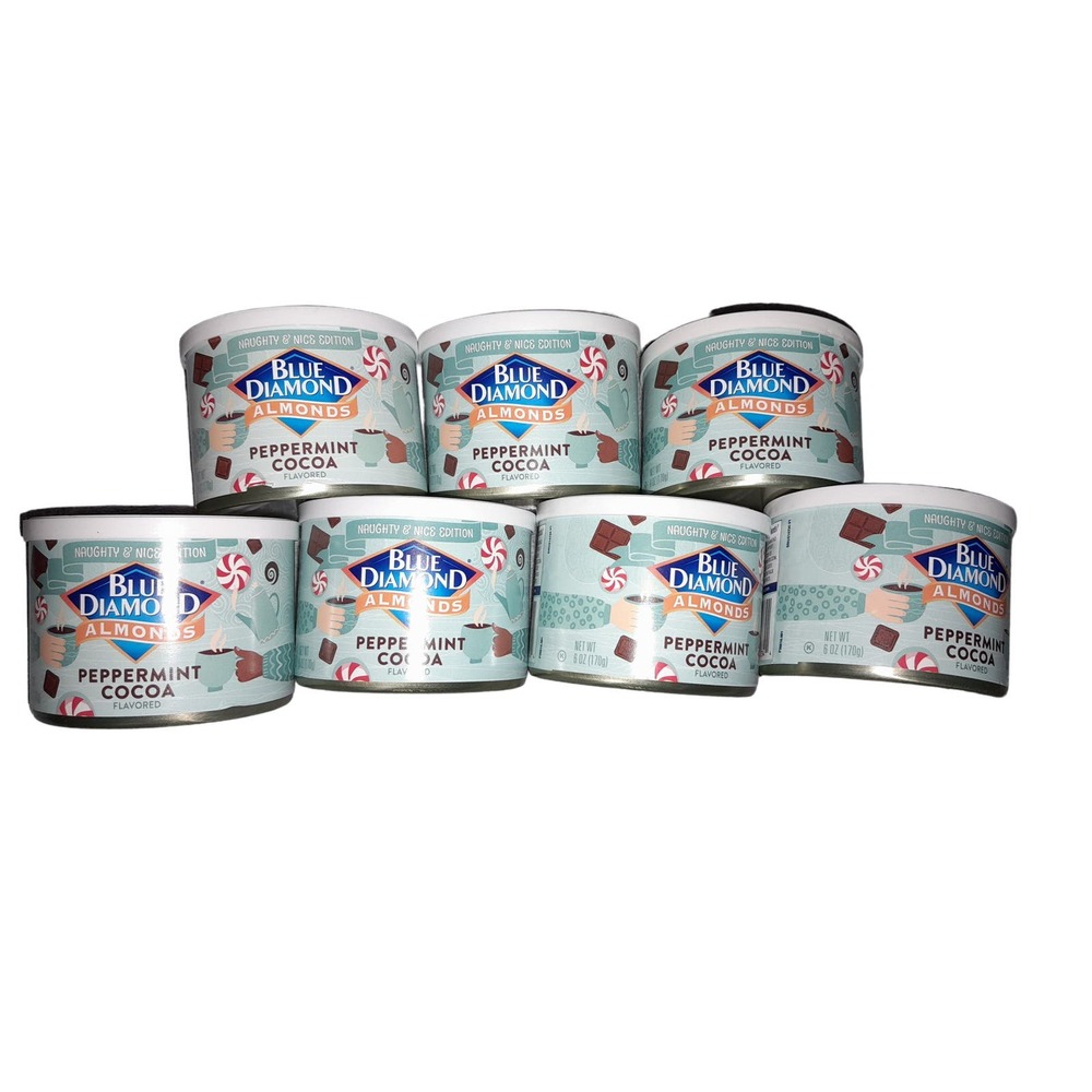7 Blue Diamond PEPPERMINT COCOA Flavored Almonds 6oz Exp. 7/27/25